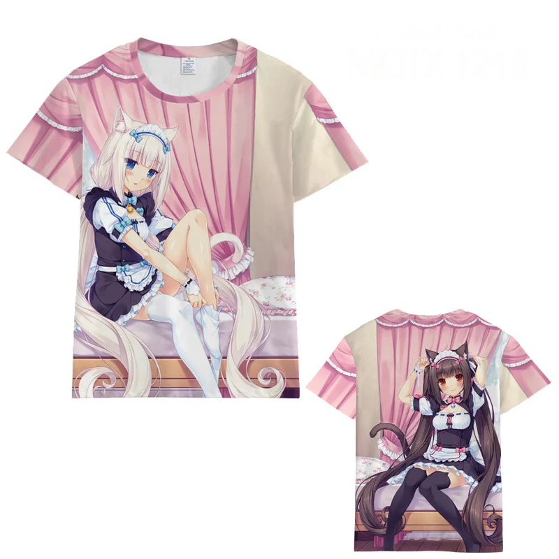 Футболка NEKOPARA OVA с 3D принтом шоколадной ванили кокоса азуки клена костюм для