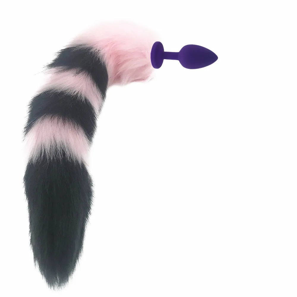 New black silicone Anal Plug beads red fox tail Butt plug Role Play Flirting Fetish sex Toy for Women | Красота и здоровье