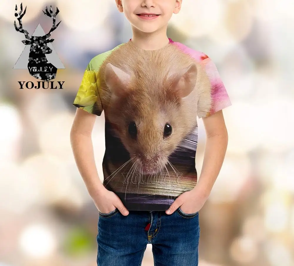 5 YOJULY/детская одежда с 3d принтом «маленький хомяк» в стиле Харадзюку для маленьких мальчиков и девочек-подростков детская футболка Лидер продаж, модные футболки с Modis, A176 - Цвет: 5