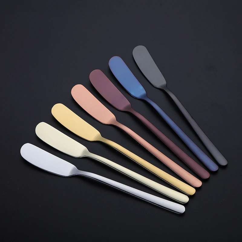 Colorful Butter Knife Jam Stainless Steel Cake Cream Smoother Frosting Spreader Pastry Spatula Christmas 6pcs |