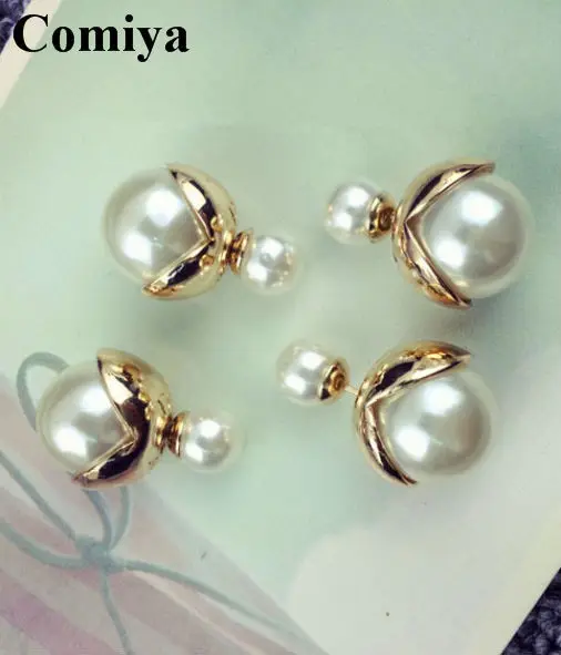 Женские серьги гвоздики с искусственным жемчугом золотого цвета|fashion stud earrings|stud
