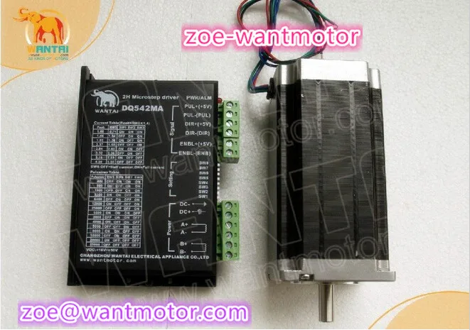 

Nice cnc kit! Wantai Nema23 Stepper Motor WT57STH115-4204A 4.2A+Driver DQ542MA 4.2A 50V 128micro CNC Router Plasma Foam Mill
