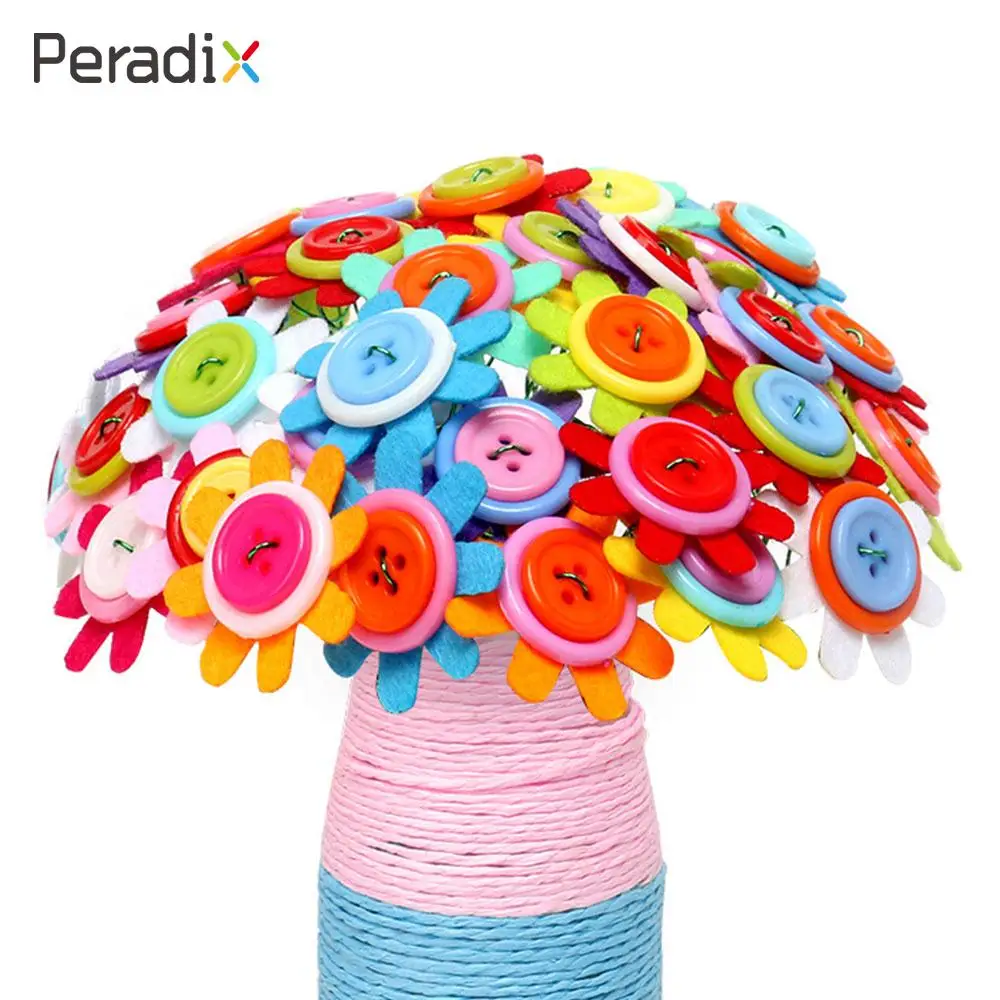 2018 Drop Shipping Buttons Bouquets Flower Small Ornaments Handmade Glass Fun Kids DIY Button Bouquet Decor | Игрушки и хобби