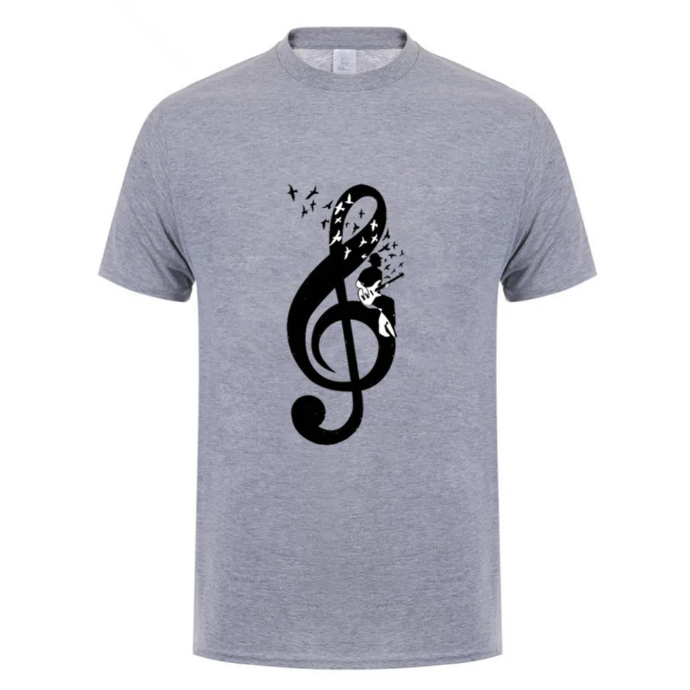 Новинка 2018 Мужская футболка в деловом стиле с изображением скрипичного