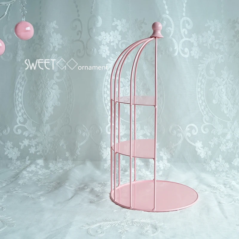 

Birdcage for cupcake in pink decorating tools wedding sweet dessert table supplier baker showcase cake stand
