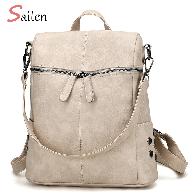 2017 осенний рюкзак в простом стиле женские рюкзаки из искусственной кожи для