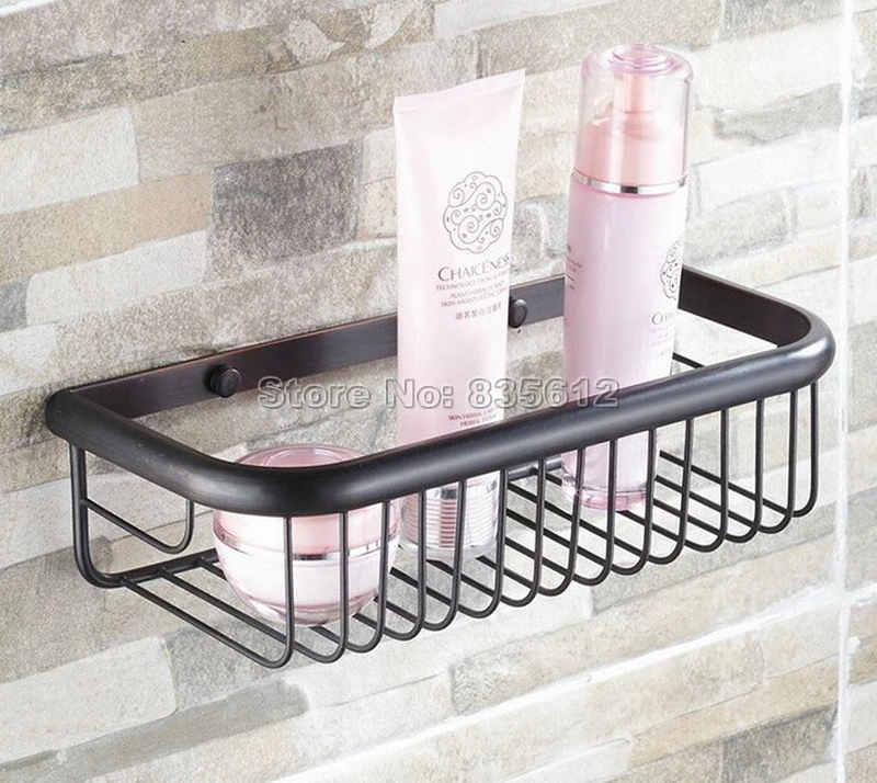 

300mm Black Oil Rubbed Bronze Wall Mounted Single Tier Soap / Sponge Shower Storage Basket / Bathroom Accessory Wba125