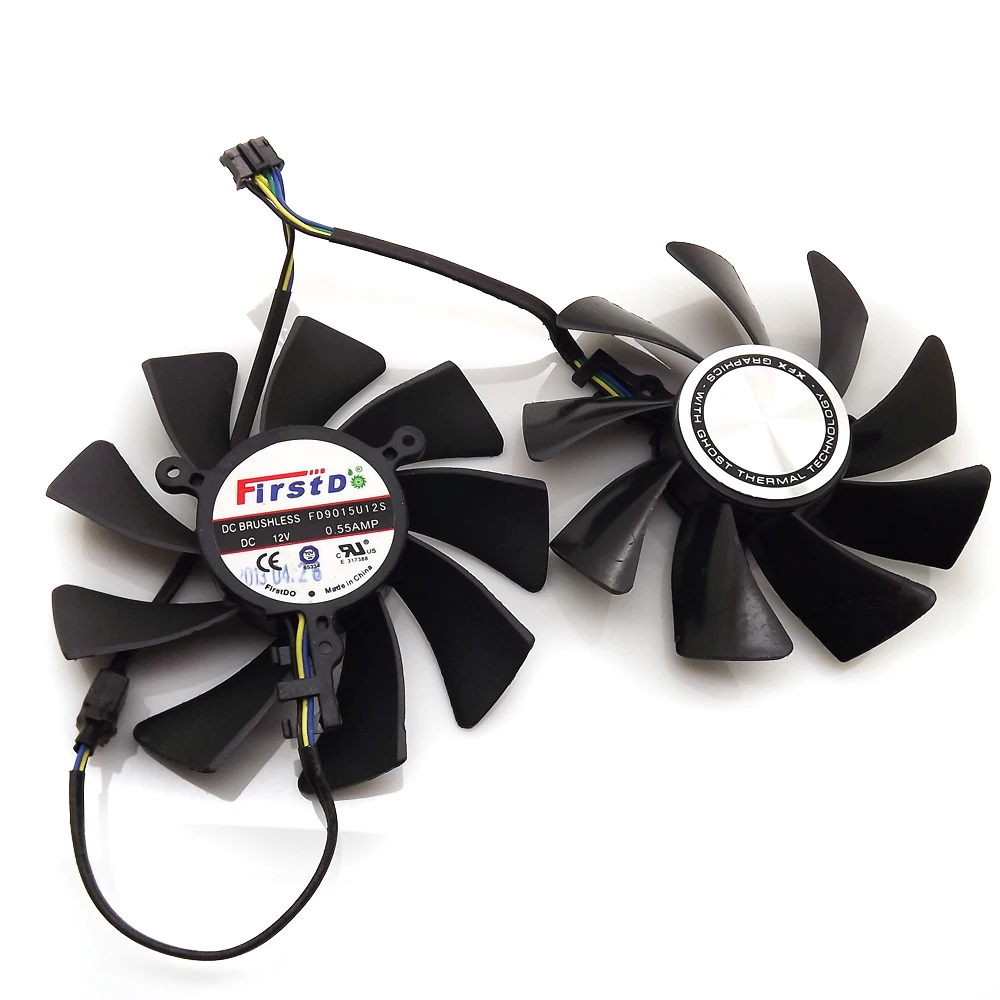 Бесплатная доставка 2 шт./лот FD9015U12S 12 В 0 55a 85 мм для видеокарт XFX HD7950 FX-797A-TDF HD7970 4