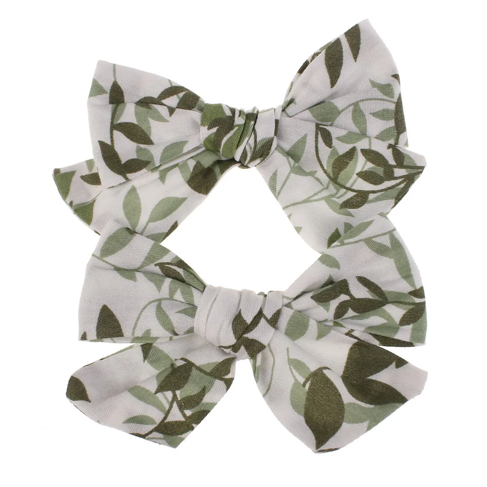 Детские заколки для волос 1 пара большие однотонные с цветочным принтом и большим