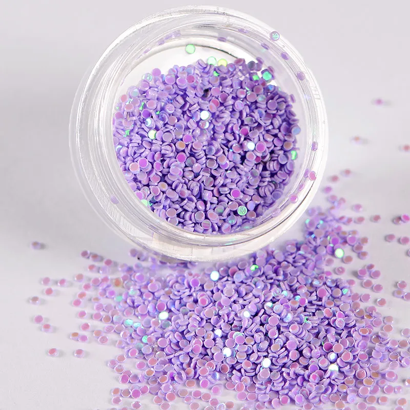 4 коробки/набор цвета круглые голографические блестящие хлопья для ногтей 1 мм 3D