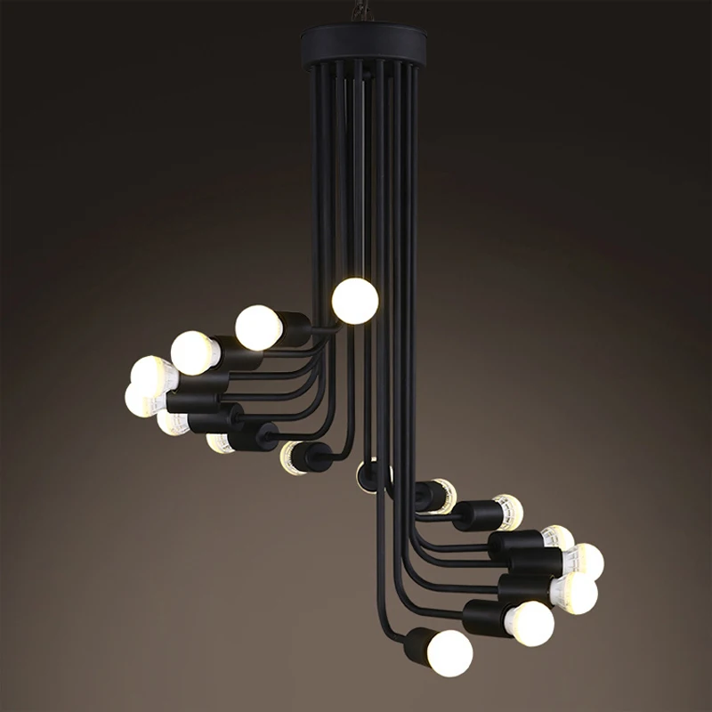 Потолочный светильник E27 в стиле ретро винтажный металлический подвесной кантри