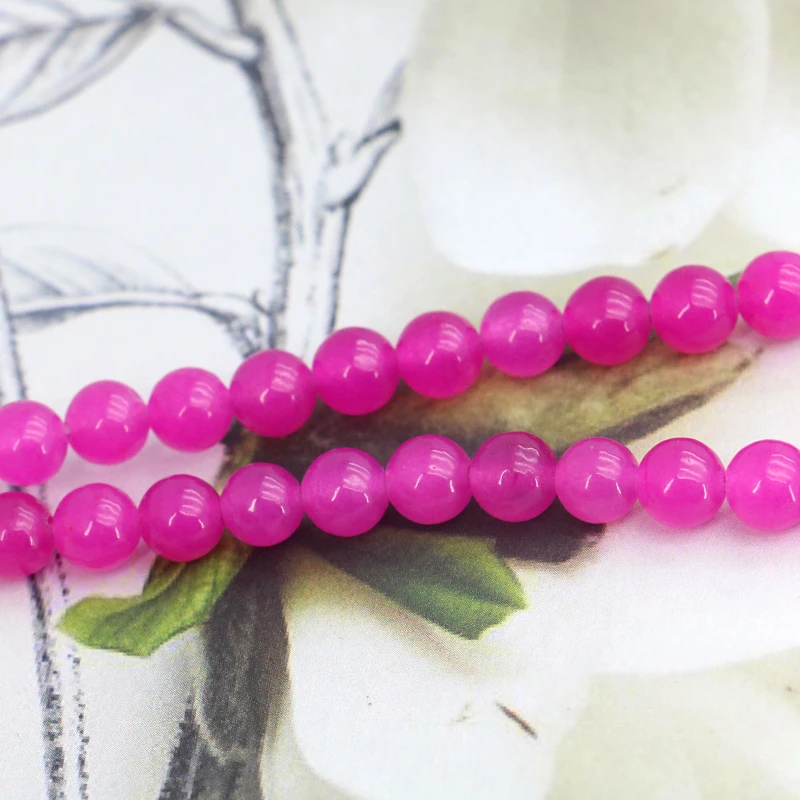 Hot sale!Beautiful 6mm Rose red chalcedony round loose beads fit women DIY fashion bracelet necklace jewelry gift | Украшения и