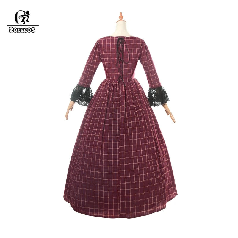 ROLECOS викторианское женское платье Бальные платья костюм клетчатое Средневековый