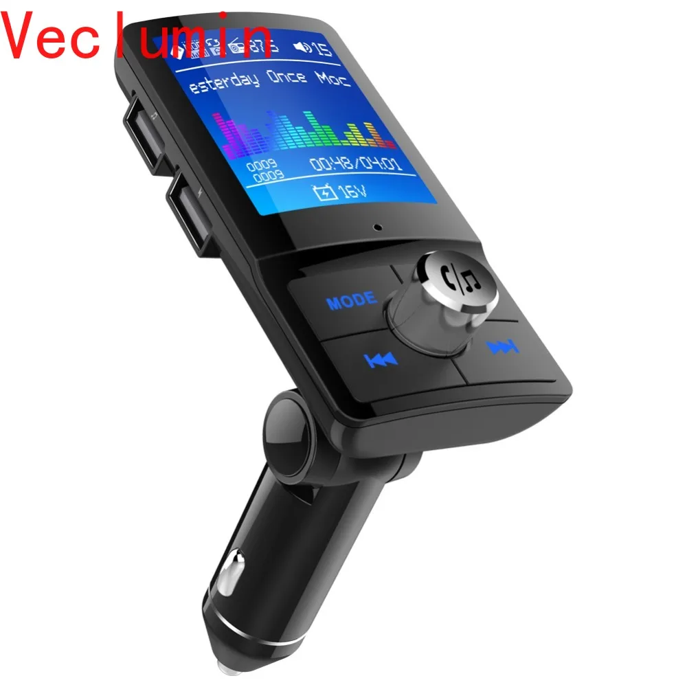 

BC45 многоязычный FM-передатчик Bluetooth автомобильный комплект громкой связи Aux вход цветной экран MP3-плеер Поддержка TF-карты U-диск