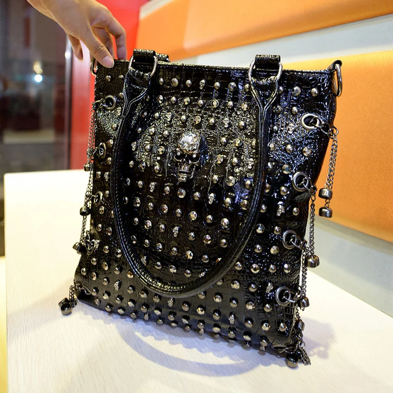 Новый 2018 Мотоцикл Череп сумка Для женщин Курьерские сумки Прохладный Рок с