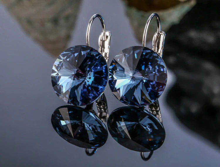 Warme Farben, украшенные кристаллами от Swarovski, серебро 925, ювелирные изделия, серьги с круглым камнем, Кристальные серьги-капли, подарок Brinco