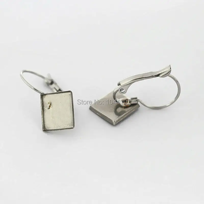 Пустые клипсы для ушей из нержавеющей стали 316L основа сережек с квадратной