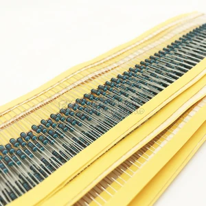 100 шт. 14w металлический пленочный резистор 1% 10 ohm-2,2 м ом 1R 10R 100R 220R 1-10 K 100K сопротивление