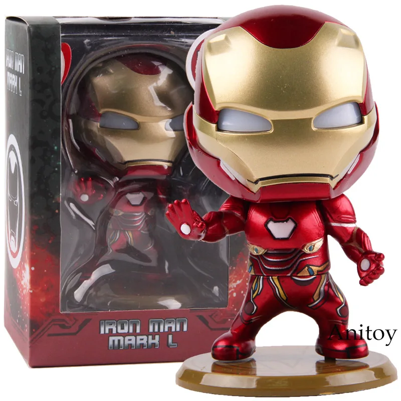 A with box Marvel Железный человек, Марк л, Железный человек, фигурка героя, версия из ПВХ, Коллекционная модель игрушки, светильник - Цвет: A with box