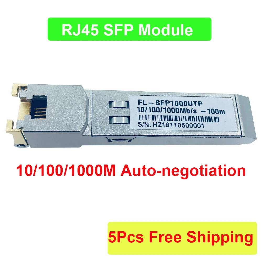 5pcs10/100/1000 м авто переговорный конвертер sfp в rj45 ethernet для gpon epon OLT горячий