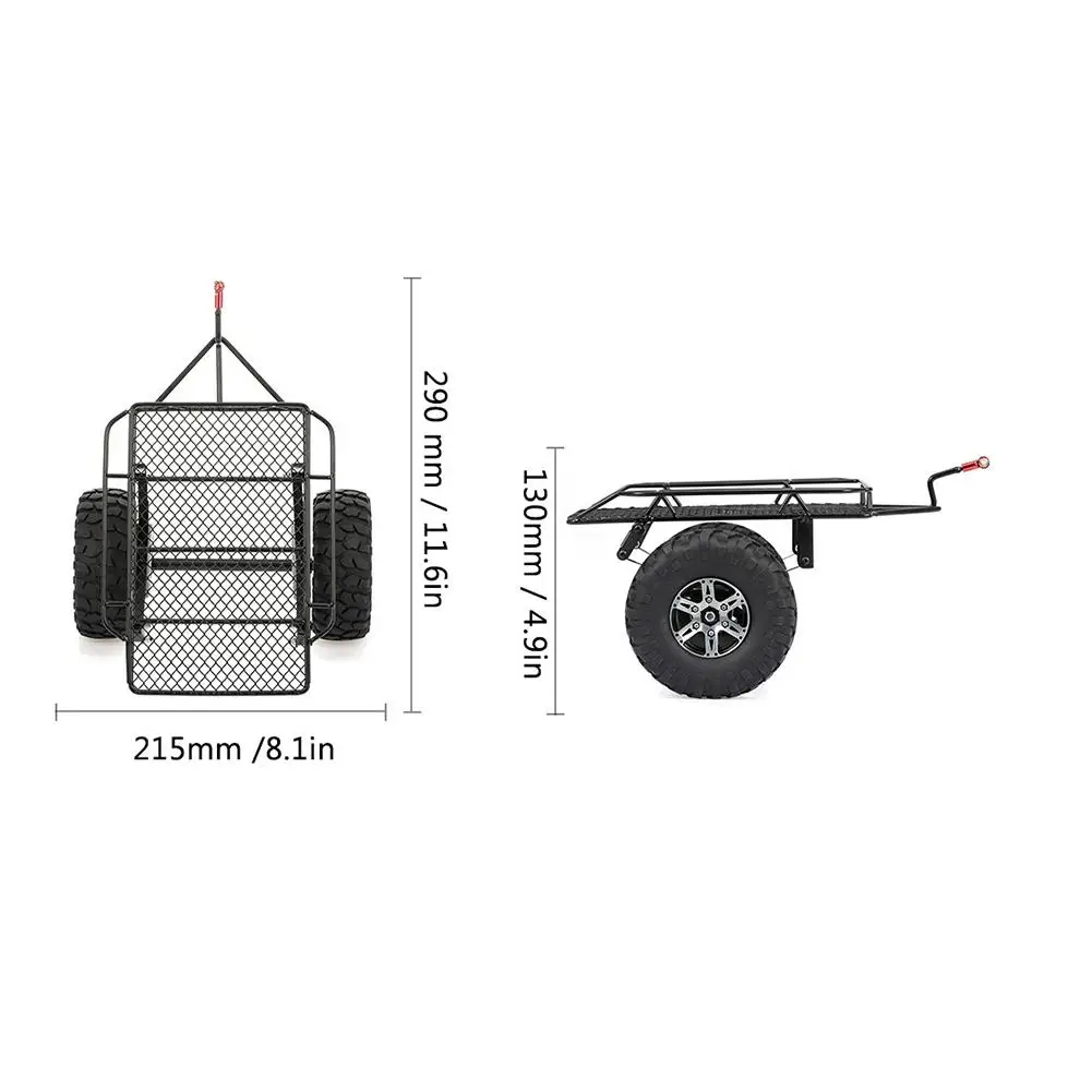 

1/10 Remote Control Climbing Car Small Trailer High-Grade Metal Wheel Modification Upgrade Accessories D90 SCX10 Trx4