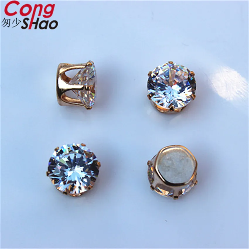 Женские круглые стразы с кристаллами Cong Shao 50 шт. 8 мм|rhinestone bridal applique|flat back crystalsclaw