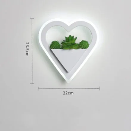 Heart - white light WECUS) художественный настенный светильник для растений, простой современный прикроватный светильник, креативная личность, Проходная лампа для гостиной, коридора, настенная лампа - Цвет абажура: Heart - white light