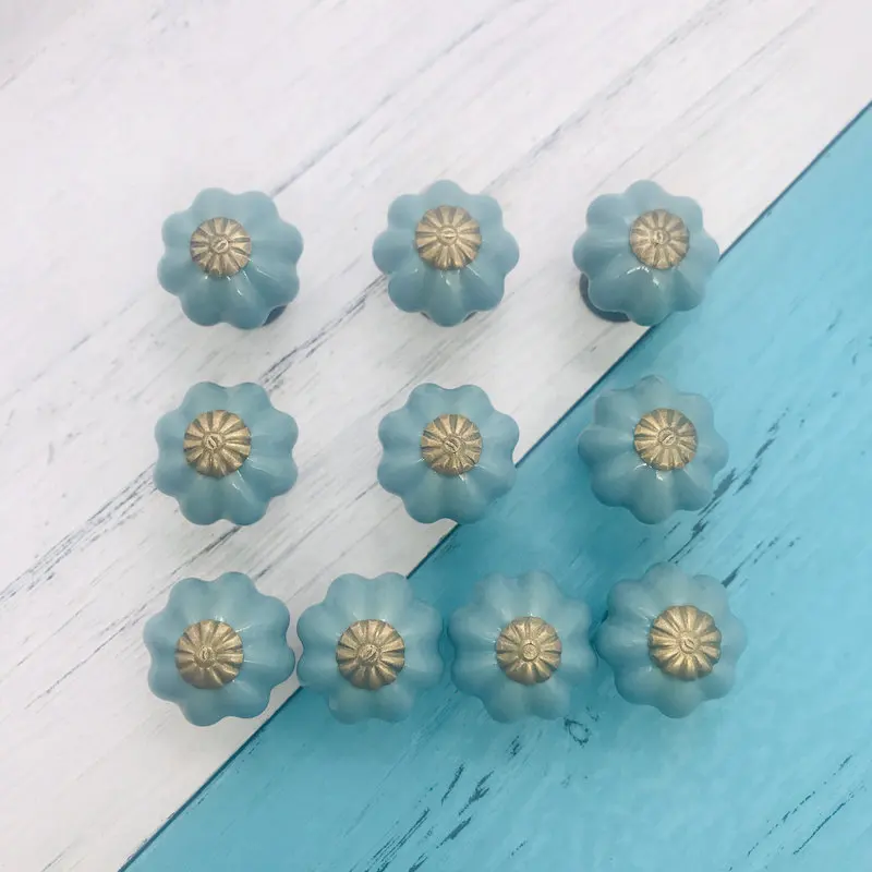 10 шт. керамические винтажные ручки для шкафов с одним отверстием ящиков в