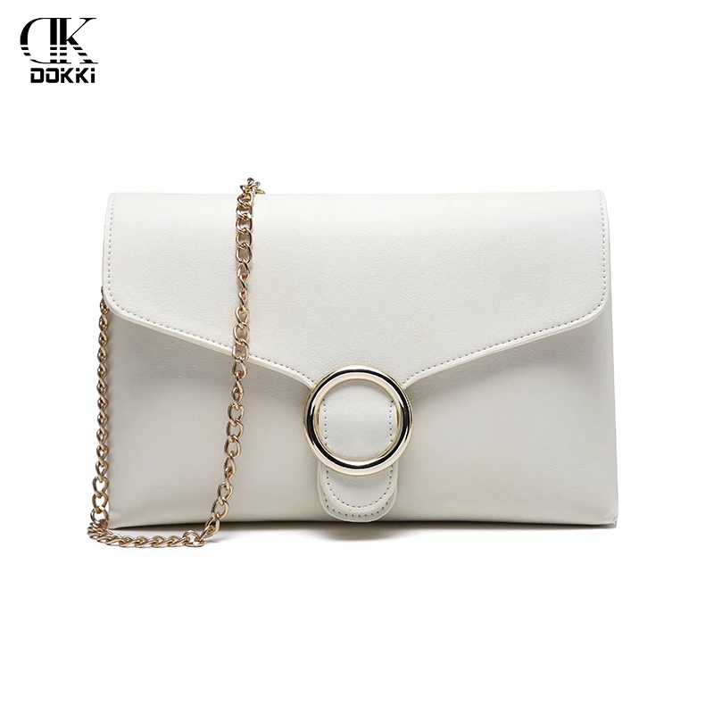 DOKKI для женщин плеча клатч Сумки белая цепь искусственная кожа off White курьерские