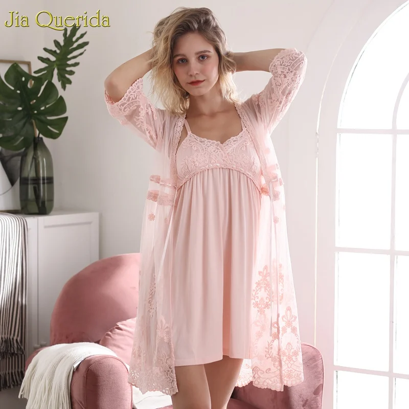 Женский комплект нижнего белья Винтажный Розовый ночной костюм во французском