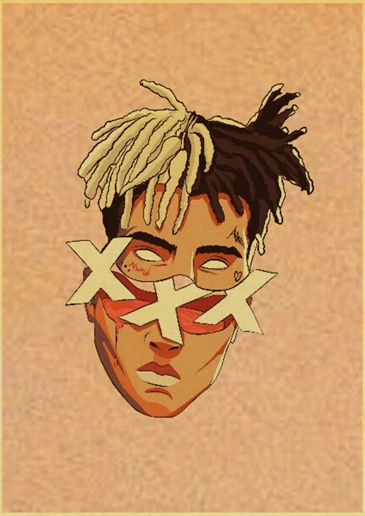 E074 XXXTentacion рэп хип-хоп музыка певица Ретро плакаты крафт-бумага на стену высокое качество живопись для домашнего декора наклейки на стену - Цвет: E074