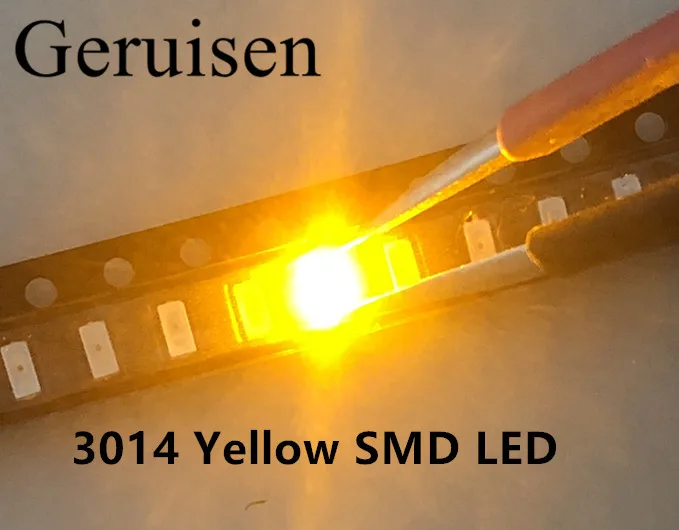 3014 SMD светодиодный чип желтый сверхъяркий 0 1 Вт 6-8 лм 30 мА 2 в поверхностного