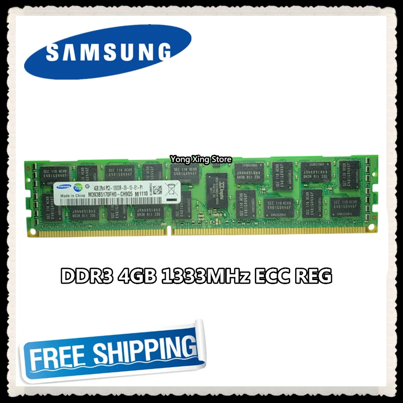 

Серверная память Samsung DDR3 4 ГБ, 8 ГБ, 1333 МГц, ECC REG DDR3 PC3-10600R, реестра ОЗУ 10600 4G RDIMM X58 X79 для материнской платы