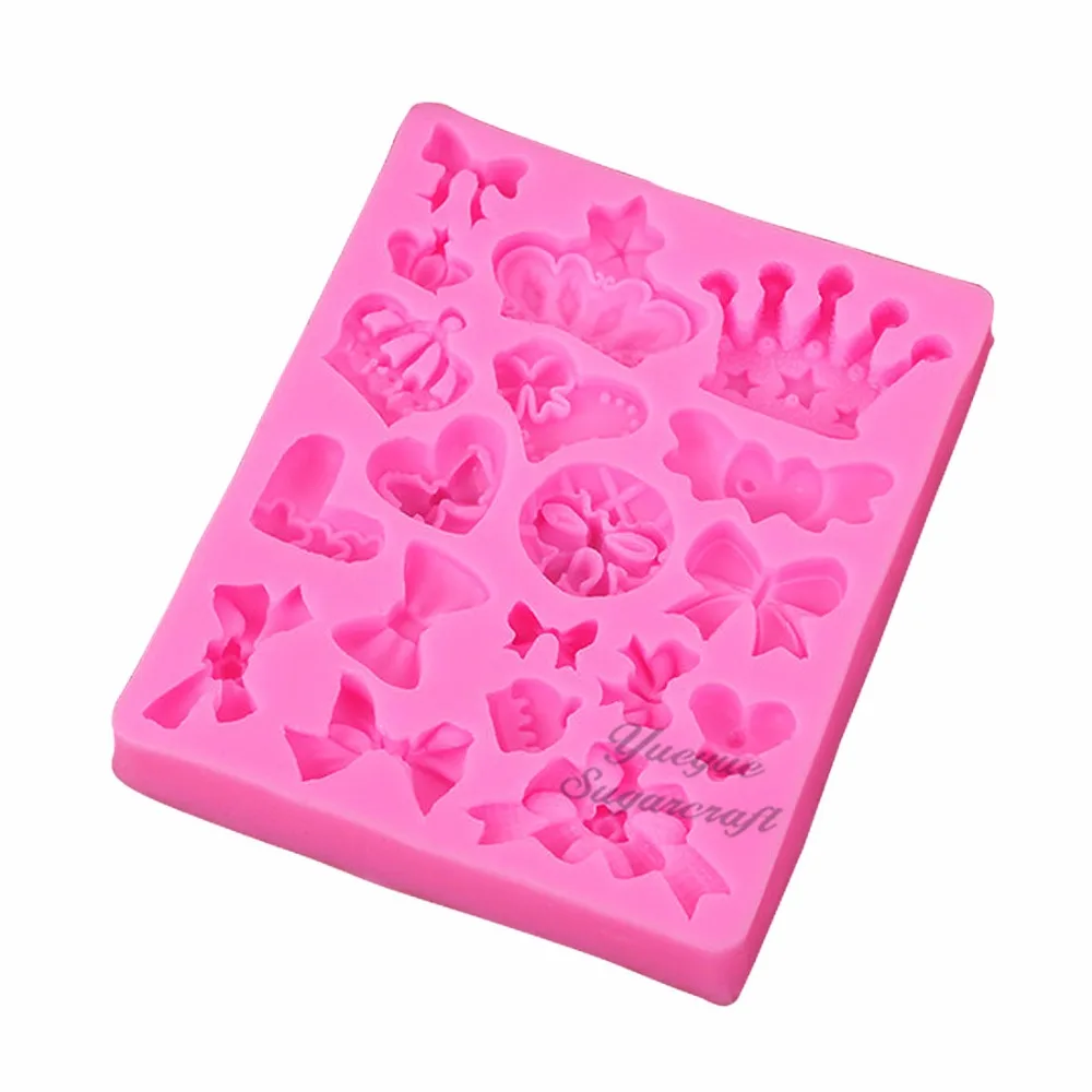Замок принцессы корона бант шахматы Силиконовая Форма fondant mold торт декоративные инструменты шоколадная мастика пресс-форм CK-SM-943
