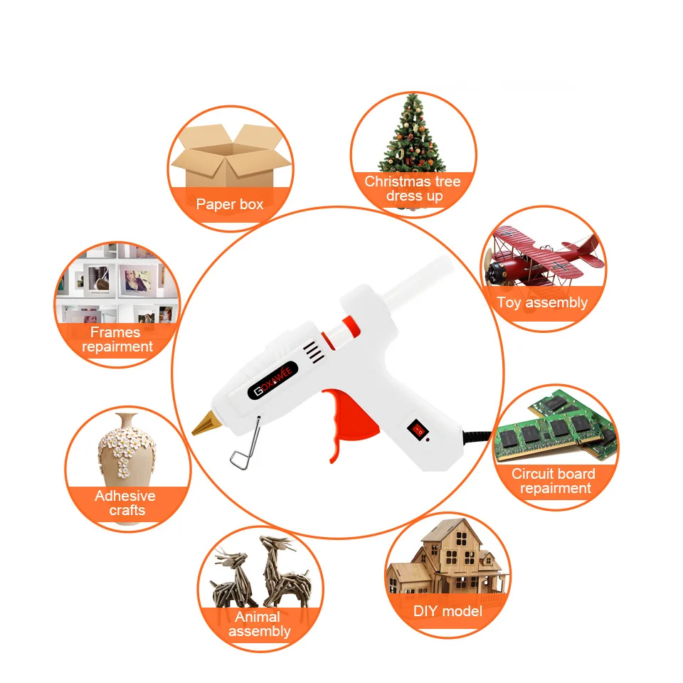GOXAWEE 34 шт. термоплавкий клеевой пистолет Мини Профессиональный высокотемпературный ремонтный электрический тепловой пистолет термо DIY инструменты с клеевыми палочками