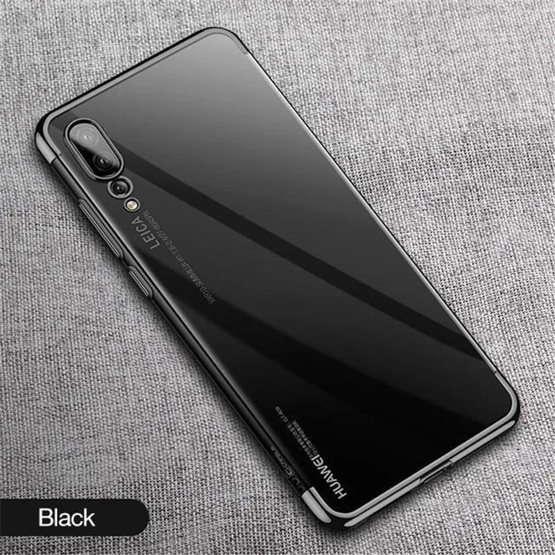 Black Покрытие анти-шок Мягкий силиконовый чехол для huawei Nova 2i 2S 3 3i 3e P10 плюс P20 Pro P9 P8 Lite Y5 Y6 Y7 Prime Y9 - Цвет: Black