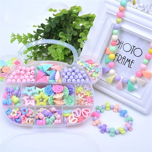 Diy Забавные бусинки, игрушки-головоломки, милая упаковка ювелирных изделий, весь набор аксессуаров для детей, детские художественные Развивающие игрушки для рукоделия ручной работы - Цвет: Коричневый