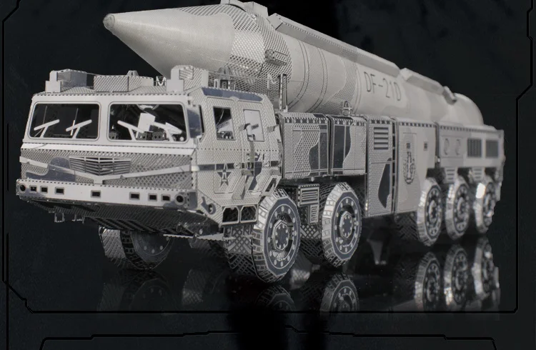 Картина Королевство 3D металлическая головоломка DF-21 баллистическая ракета грузовик модель комплект PJ-201 DIY 3D головоломки игрушки