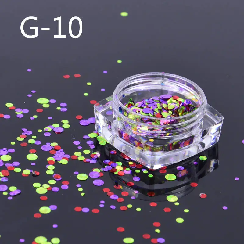 G10 1 коробка пластиковый блеск для ногтей порошок цвет смешанный Блеск для ногтей Блестки для женщин салон красоты маникюрные инструменты аксессуары - Цвет: G10
