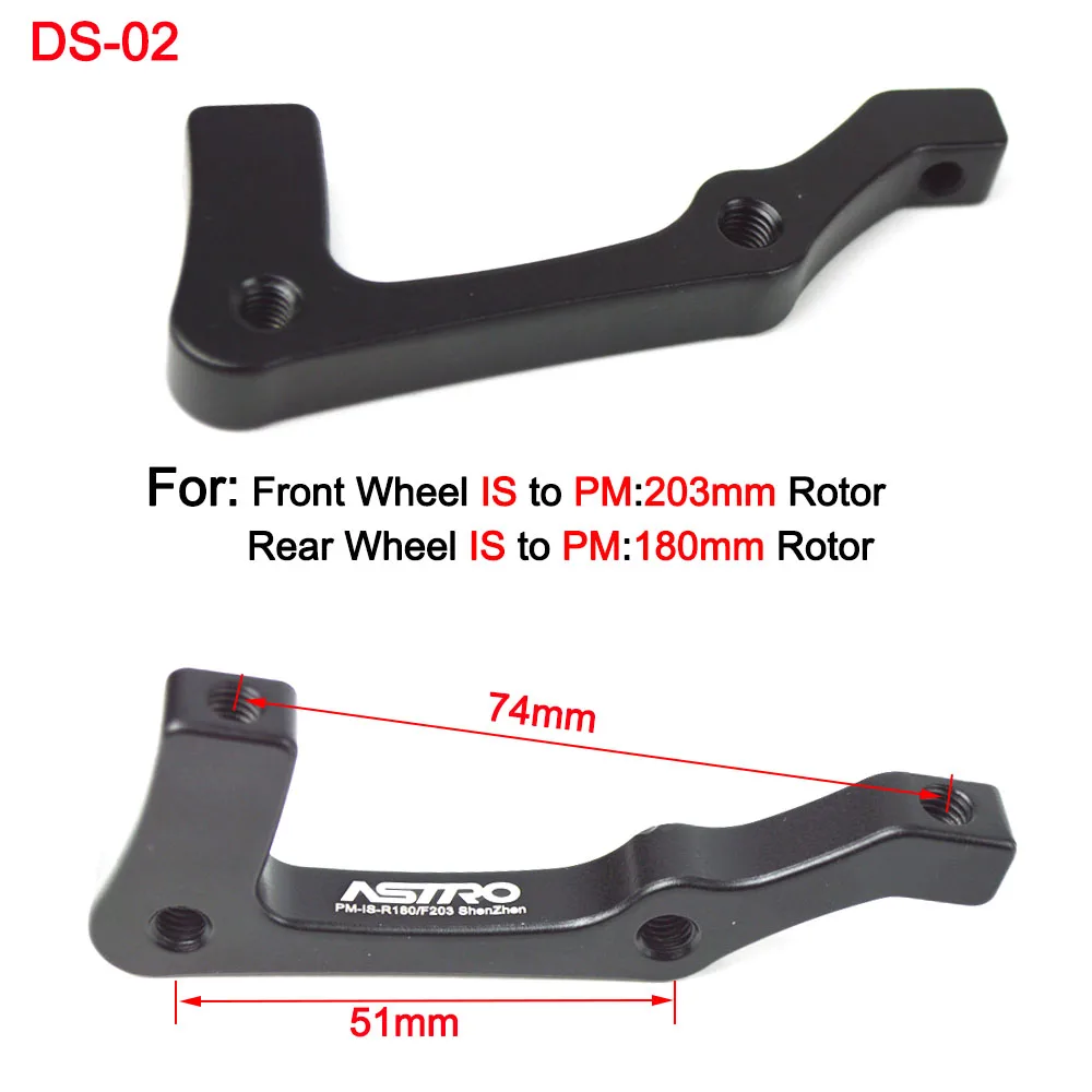 1PCS DS02 ASTRO MTB 1 шт. дисковый тормоз Сверхлегкий кронштейн PM A B ТЧ диск крепление тормоза адаптер для 140 160 180 203 мм с дисковый тормоз ротора - Цвет: 1PCS DS02