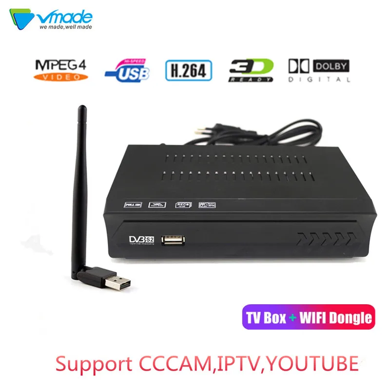 Vmade 2018 DVB S2 M5 full High definition цифровой видео спутниковый приемник 1080P два хоста USB WiFi