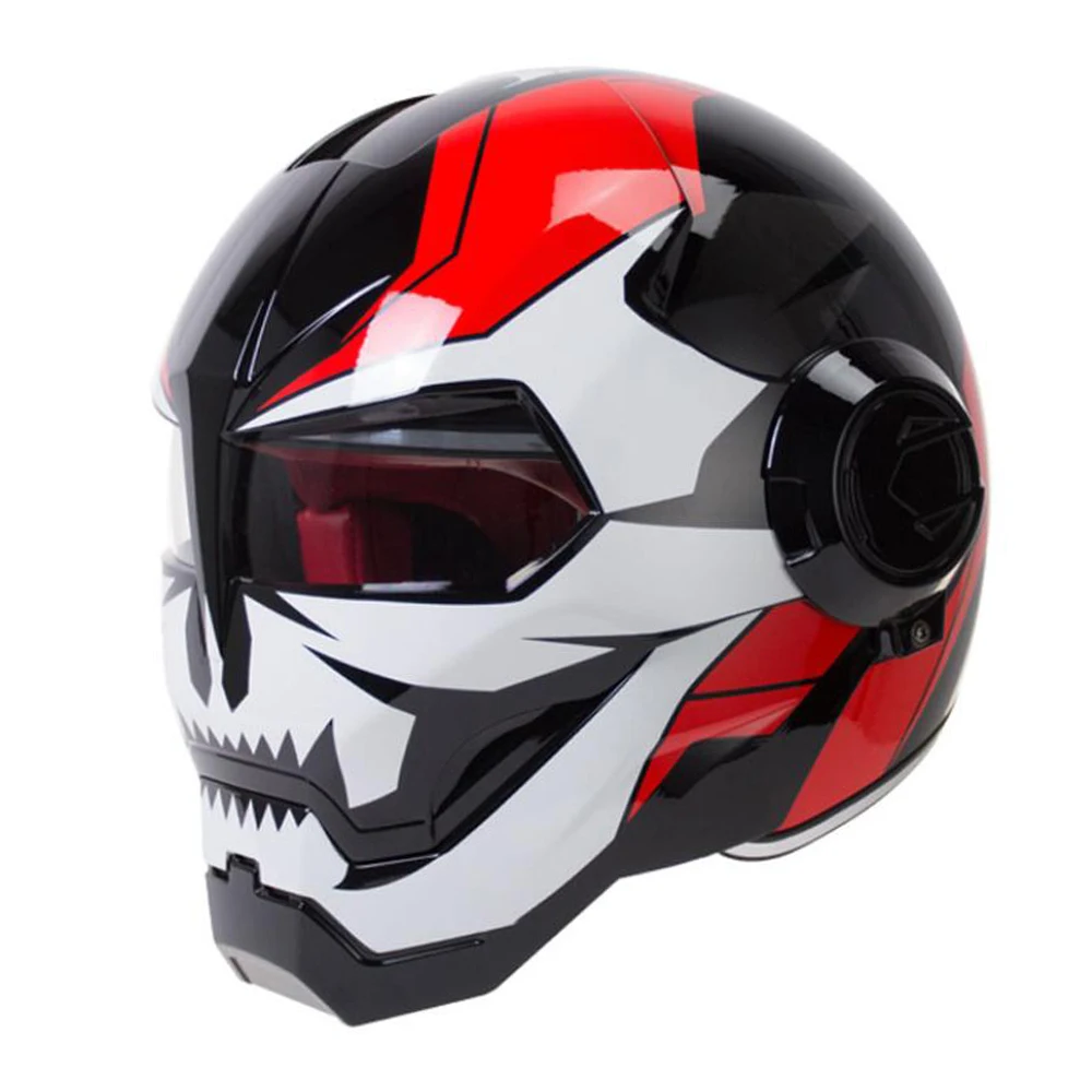 Bright White Red HEROBIKER мотоциклетный шлем винтажный Ретро мотоциклетный шлем мотоциклетный полный шлем Casco Moto Cruiser Chopper Кафе Racer Capacetes - Цвет: Bright White Red