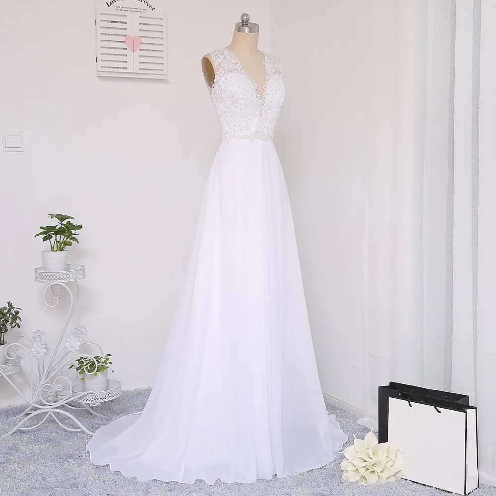 Vestido De Noiva Пляжные Свадебные платья трапециевидной формы Сексуальное нижнее
