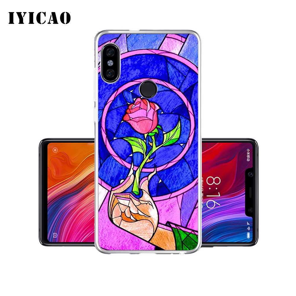 Мягкий силиконовый чехол для телефона IYICAO Beauty Beast Rose из ТПУ Для Xiaomi Mi 9 8 SE 6 A1 A2 Lite F1