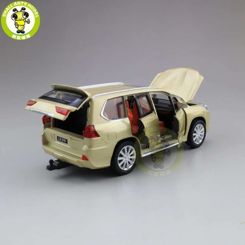 1/32 JACKIEKIM LX570 SUV литая под давлением Модель автомобиля игрушки для детей звуковое освещение вытяжной автомобиль подарок для мальчиков и девочек