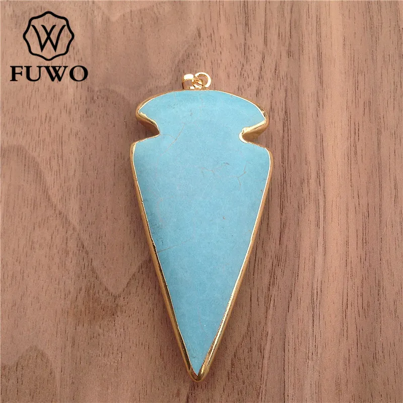 Оптовая продажа бусины для стрел FUWO бирюзовые подвески 24-каратное золото