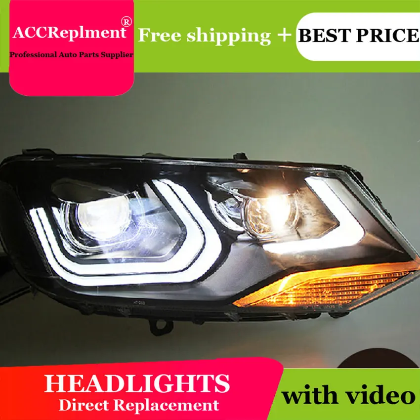 Автомобильный Стайлинг VW Touareg фары 2013 2015 двойной Angel eye led drl H7 hid Bi Xenon объектив фара