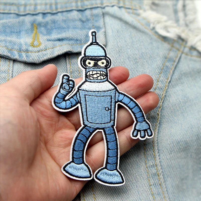 Futurama мультфильм аппликационные заплатки Сделай Сам Железный на обуви джинсы сумка рубашка одежда Джерси аксессуары наклейки вышитые значки E0564
