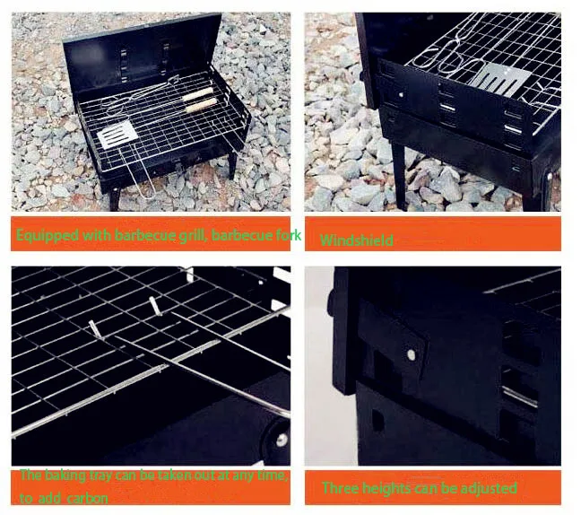 

Wholesale outdoor portable folding household barbecue Detachable, easy to clean wild BBQ shelf outdoor wood stove grill
