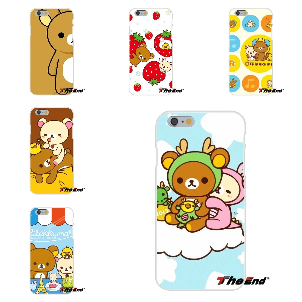 Милый мультяшный японский Мягкий силиконовый чехол с медведем Rilakkuma для iPhone X 4 4S 5